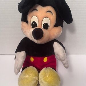 Vintage Mickey Mouse Plush Stuffed Animal Toy Doll Walt Disney World Disneyland